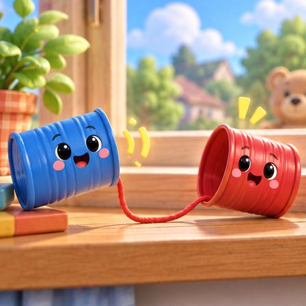 Telephone (Chinese Whispers) game illustration